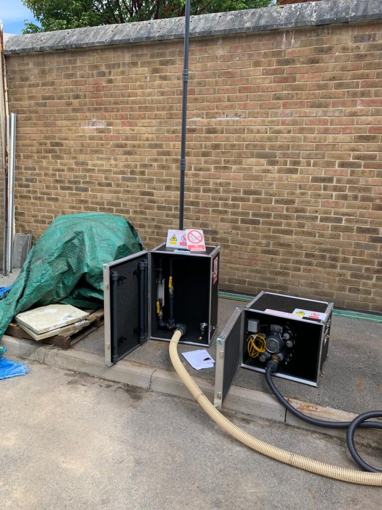 Hospital site gas pipe relocation, Wickford, Southeast England